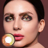 Lentes de contacto de color marrón rojizo con prescripción de anime para cosplay